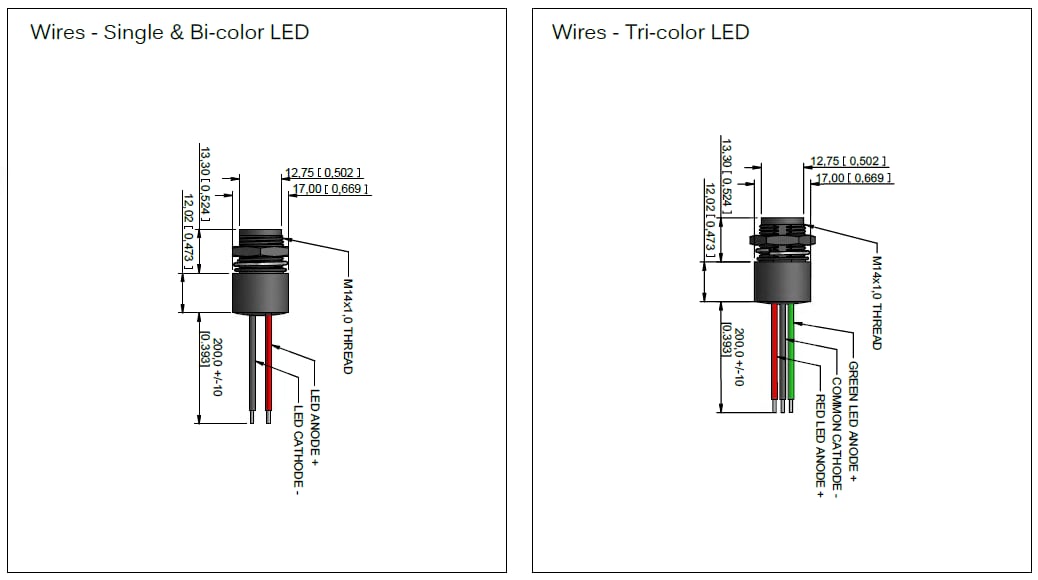 APEM QRM14 Rear Panel Mount LED Indicators